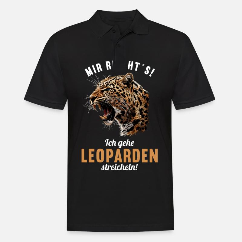 Leoparden Leopard - Männer Poloshirt - Schwarz