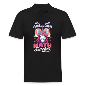 Professeur de mathématiques du 4 juillet Magical American - Polo Homme - noir - Devant - Kai (181cm)