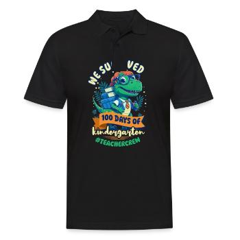 100 Tage Schullehrer überlebten 100 Kindergart - Männer Poloshirt - Schwarz - Vorne - Kai (181cm)