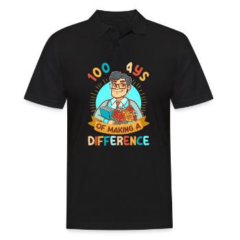 100 Days Of School Teacher Of Making Difference - Men's Polo Shirt - black - Front - Kai (181cm)