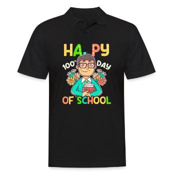 100 jours d’enseignant heureux 100 jours d’école - Polo Homme - noir - Devant - Kai (181cm)