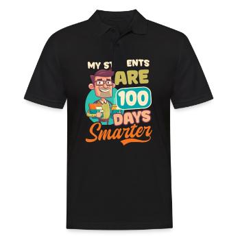 100 Days Of School Teacher Students 100 Days Smart - Men's Polo Shirt - black - Front - Kai (181cm)