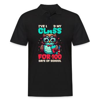 100 jours d’école professeur a adoré ma classe hibou - Polo Homme - noir - Devant - Kai (181cm)