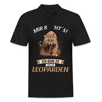 Leoparden Leopard - Männer Poloshirt - Schwarz - Vorne - Kai (181cm)