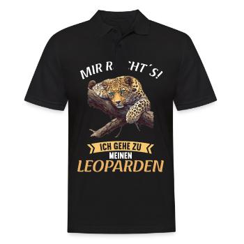 Leoparden Leopard - Männer Poloshirt - Schwarz - Vorne - Kai (181cm)