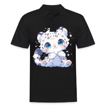 Snow Leopard Schneeleoparden Schneeleopard - Männer Poloshirt - Schwarz - Vorne - Kai (181cm)