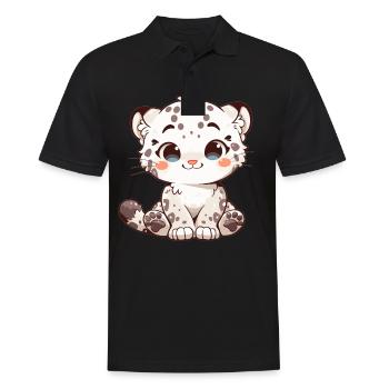 Snow Leopard Schneeleoparden Schneeleopard - Männer Poloshirt - Schwarz - Vorne - Kai (181cm)