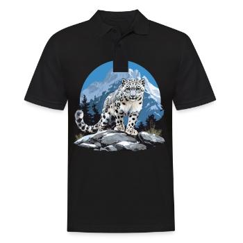 Snow Leopard Schneeleoparden Schneeleopard - Männer Poloshirt - Schwarz - Vorne - Kai (181cm)