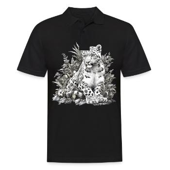 Snow Leopard Schneeleoparden Schneeleopard - Männer Poloshirt - Schwarz - Vorne - Kai (181cm)