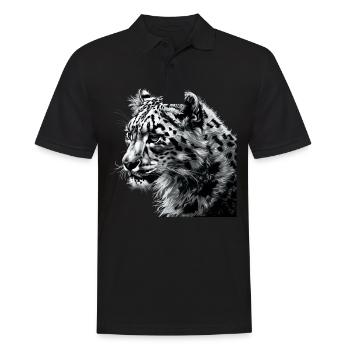 Snow Leopard Schneeleoparden Schneeleopard - Männer Poloshirt - Schwarz - Vorne - Kai (181cm)