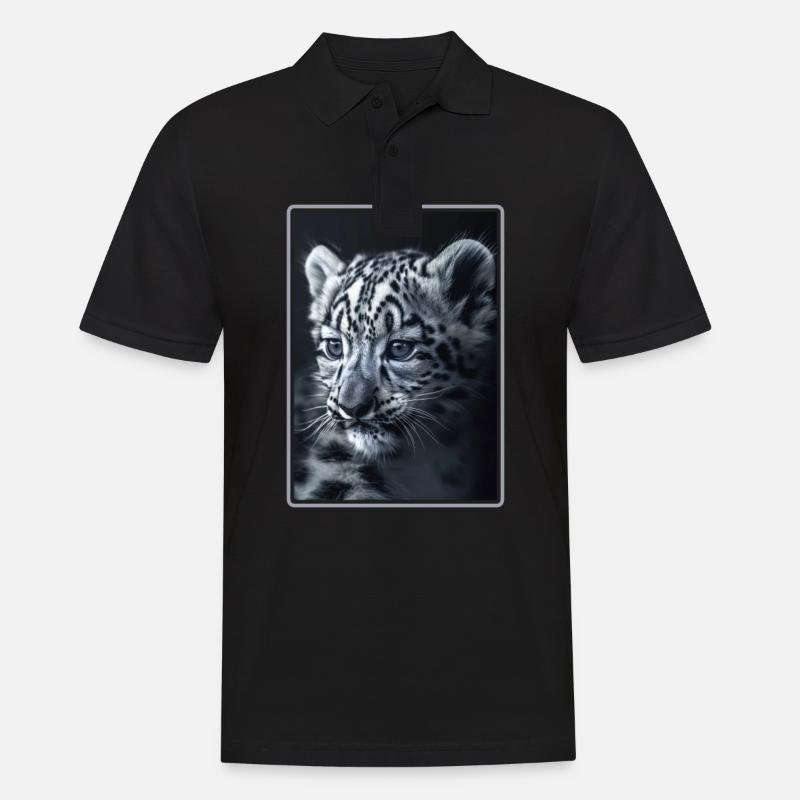 Léopard des neiges Schneeleoparden Schneeleopard - Polo Homme - noir