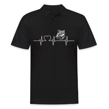 Snow Leopard Schneeleoparden Schneeleopard - Men's Polo Shirt - black - Front - Kai (181cm)