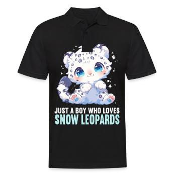 Snow Leopard Schneeleoparden Schneeleopard - Männer Poloshirt - Schwarz - Vorne - Kai (181cm)