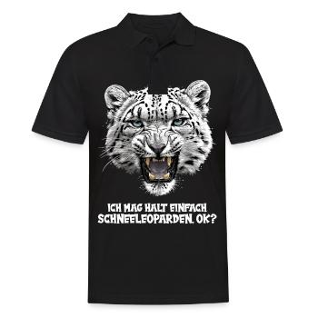 Snow Leopard Schneeleoparden Schneeleopard - Men's Polo Shirt - black - Front - Kai (181cm)