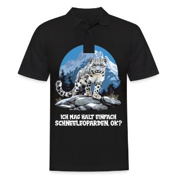 Snow Leopard Schneeleoparden Schneeleopard - Männer Poloshirt - Schwarz - Vorne - Kai (181cm)