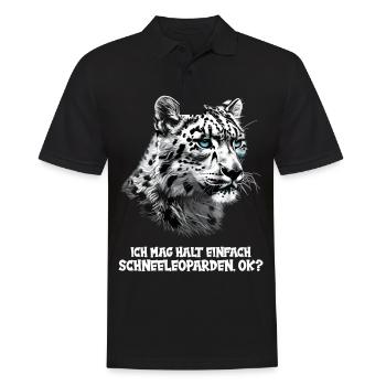 Snow Leopard Schneeleoparden Schneeleopard - Männer Poloshirt - Schwarz - Vorne - Kai (181cm)