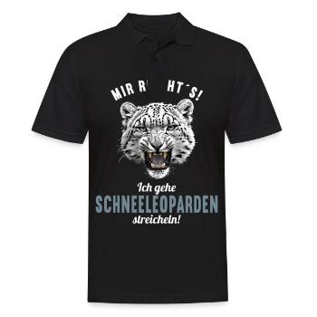 Snow Leopard Schneeleoparden Schneeleopard - Men's Polo Shirt - black - Front - Kai (181cm)