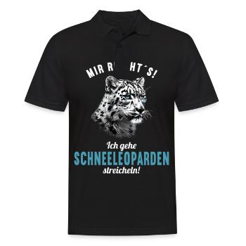 Snow Leopard Schneeleoparden Schneeleopard - Männer Poloshirt - Schwarz - Vorne - Kai (181cm)