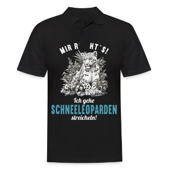 Snow Leopard Schneeleoparden Schneeleopard - Men's Polo Shirt - black - Front - Kai (181cm)