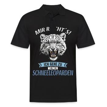 Snow Leopard Schneeleoparden Schneeleopard - Männer Poloshirt - Schwarz - Vorne - Kai (181cm)