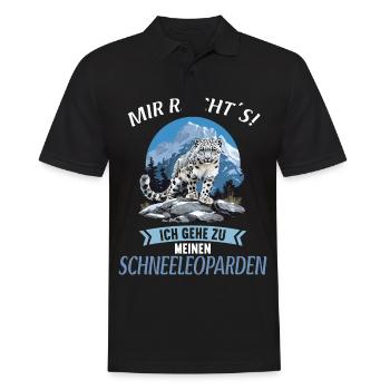Snow Leopard Schneeleoparden Schneeleopard - Männer Poloshirt - Schwarz - Vorne - Kai (181cm)