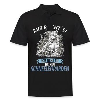 Snow Leopard Schneeleoparden Schneeleopard - Männer Poloshirt - Schwarz - Vorne - Kai (181cm)