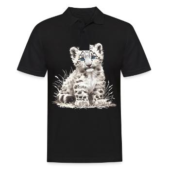 Snow Leopard Schneeleoparden Schneeleopard - Männer Poloshirt - Schwarz - Vorne - Kai (181cm)