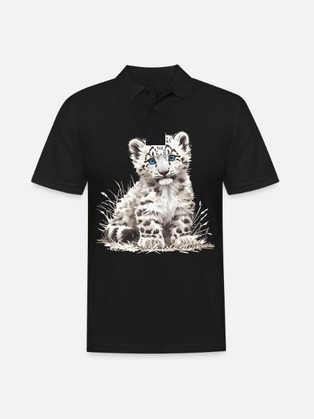 Snow Leopard Schneeleoparden Schneeleopard - Men's Polo Shirt - black