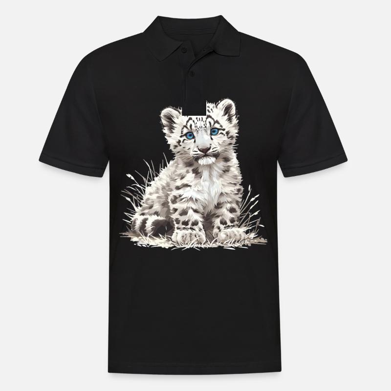 Snow Leopard Schneeleoparden Schneeleopard - Männer Poloshirt - Schwarz