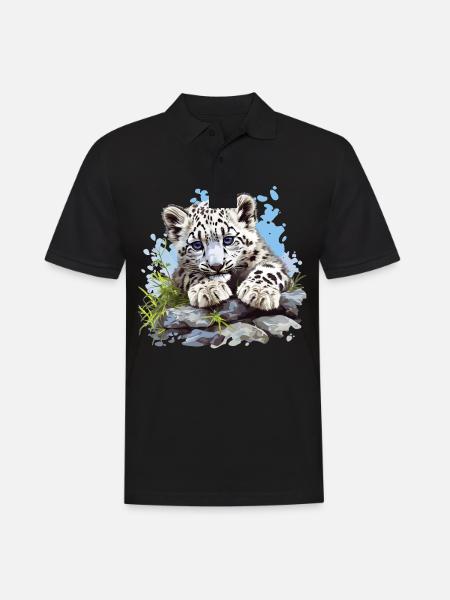 Snow Leopard Schneeleoparden Schneeleopard - Men's Polo Shirt - black