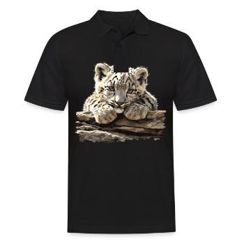 Snow Leopard Schneeleoparden Schneeleopard - Männer Poloshirt - Schwarz - Vorne - Kai (181cm)