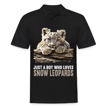 Snow Leopard Schneeleoparden Schneeleopard - Men's Polo Shirt - black - Front - Kai (181cm)