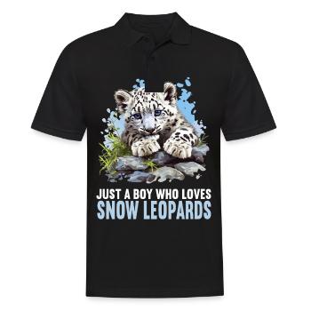 Snow Leopard Schneeleoparden Schneeleopard - Men's Polo Shirt - black - Front - Kai (181cm)