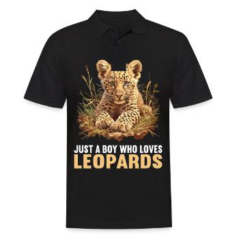 Leoparden Leopard - Männer Poloshirt - Schwarz - Vorne - Kai (181cm)