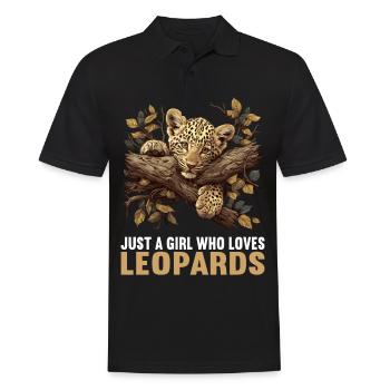 Leoparden Leopard - Männer Poloshirt - Schwarz - Vorne - Kai (181cm)