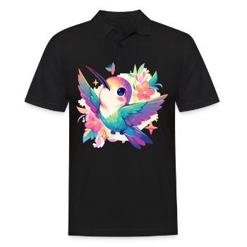 Hummingbird Kolibris Kolibri - Männer Poloshirt - Schwarz - Vorne - Kai (181cm)