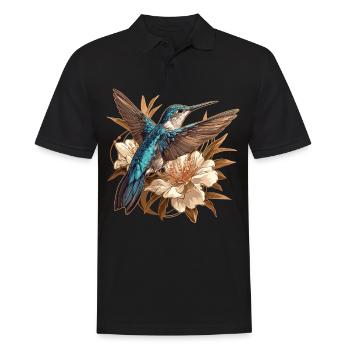 Hummingbird Kolibris Kolibri - Männer Poloshirt - Schwarz - Vorne - Kai (181cm)