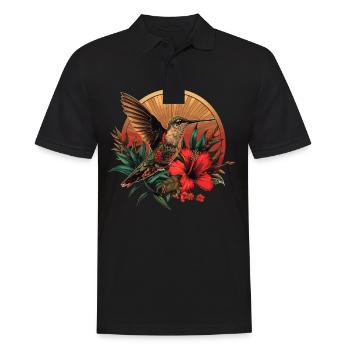 Hummingbird Kolibris Kolibri - Männer Poloshirt - Schwarz - Vorne - Kai (181cm)