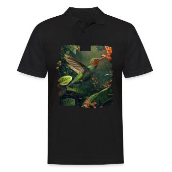 Hummingbird Kolibris Kolibri - Männer Poloshirt - Schwarz - Vorne - Kai (181cm)