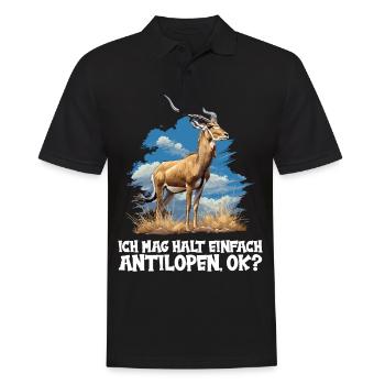 Antilope antilope antilope ouverte - Polo Homme - noir - Devant - Kai (181cm)