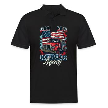 Firefighter Grandpa Heroic Legacy - Men's Polo Shirt - black - Front - Kai (181cm)