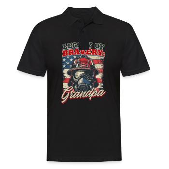 Firefighter Grandpa Legacy Of Bravery: Grandpa - Men's Polo Shirt - black - Front - Kai (181cm)