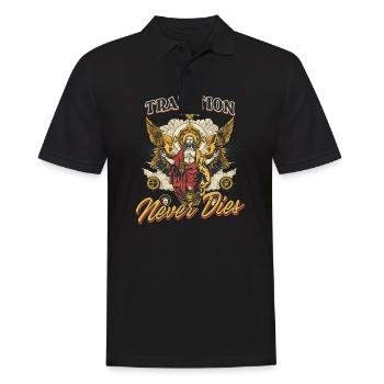Orthodoxe Tradition stirbt nie - Männer Poloshirt - Schwarz - Vorne - Kai (181cm)