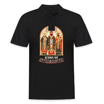 Orthodoxe Ikonen der Stärke - Männer Poloshirt - Schwarz - Vorne - Kai (181cm)