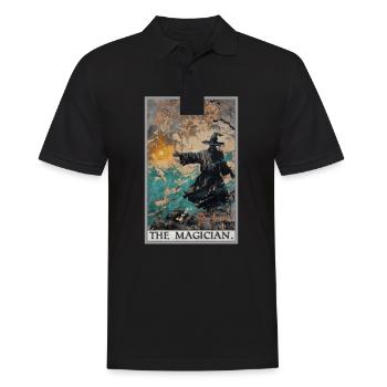 Tarotkarte The Magician Der Magier - Männer Poloshirt - Schwarz - Vorne - Kai (181cm)
