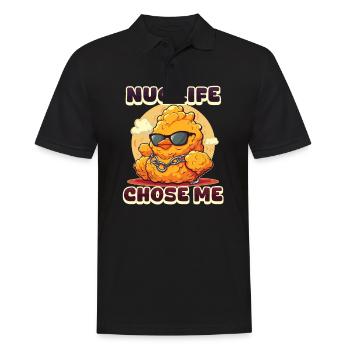 Nugget de poulet Nug La vie m’a choisi - Polo Homme - noir - Devant - Kai (181cm)