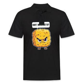Chicken Nugget Got Nuggets? - Männer Poloshirt - Schwarz - Vorne - Kai (181cm)