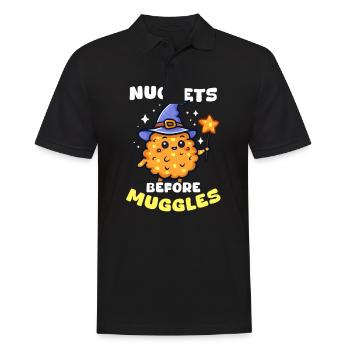 Chicken Nugget Nuggets vor Muggeln - Männer Poloshirt - Schwarz - Vorne - Kai (181cm)