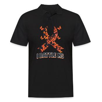 MS-Bewusstsein Ich kämpfe gegen Ms - Männer Poloshirt - Schwarz - Vorne - Kai (181cm)