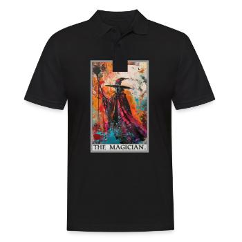 Tarotkarte The Magician Der Magier - Männer Poloshirt - Schwarz - Vorne - Kai (181cm)